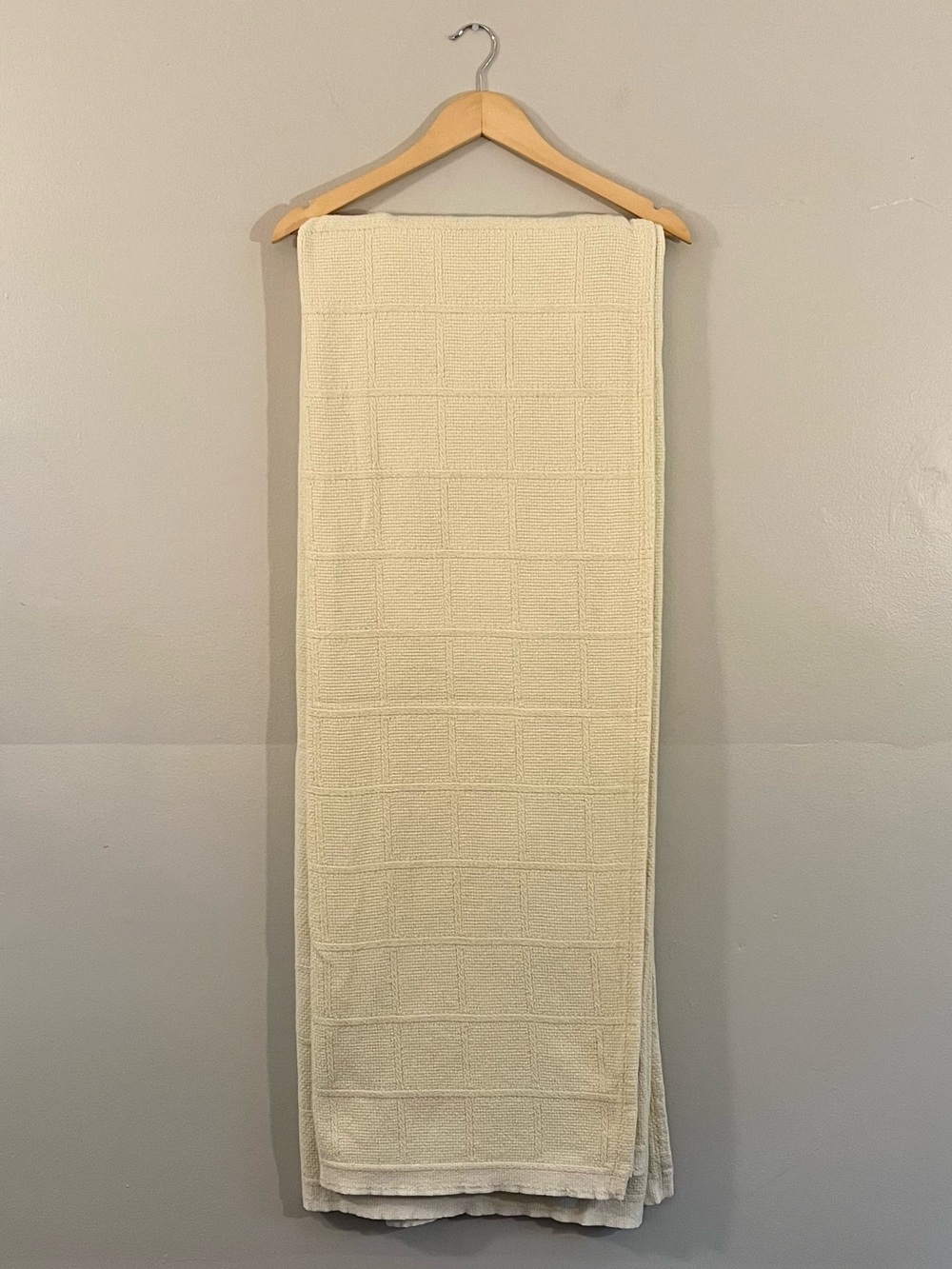 Vintage Ralph Lauren pastel yellow waffle weave woven cotton quilt Cottagecore
